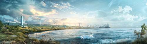 A Panoramic Landscape Featuring Different Energy Sources