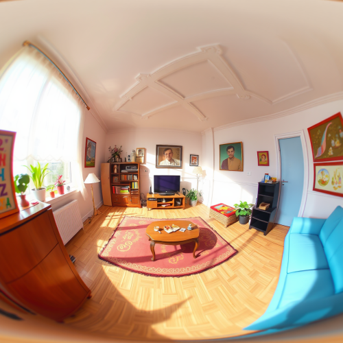 A Panoramic View of an Anime-Styled Room