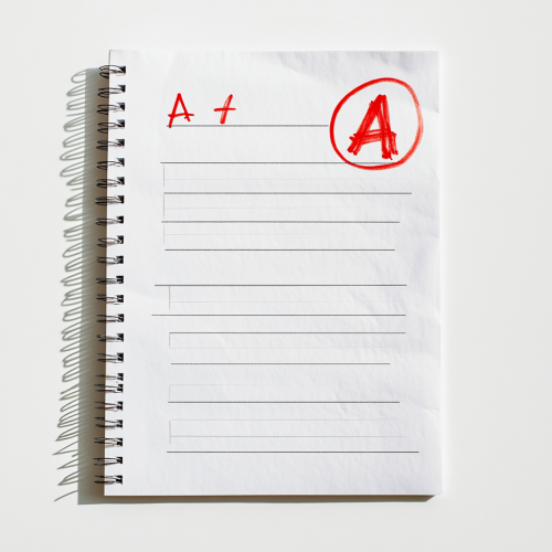 A Perfect Grade on a White Paper Page