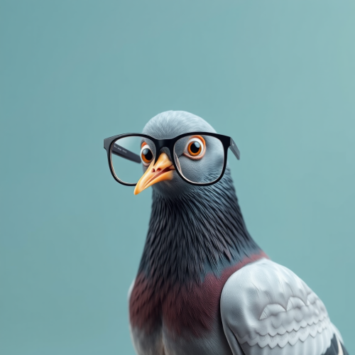 A Pigeon Wearing Glasses