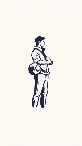 A Pilot and His Helmet: Minimalist Logo