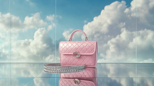 A Pink Gucci Bag with Silver Belt