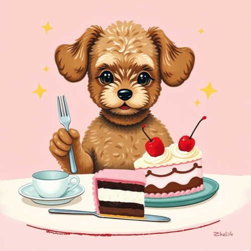 A Poodle's Birthday Celebration in Vintage Style