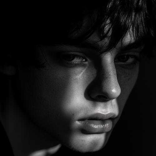 A Portrait of Melancholic Young Person in Soft Lighting