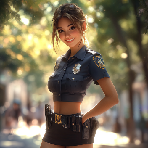 A Portrait of a Smiling Female Police Officer
