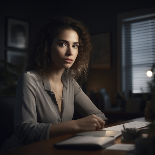 A Professional Woman Working in a Home Office