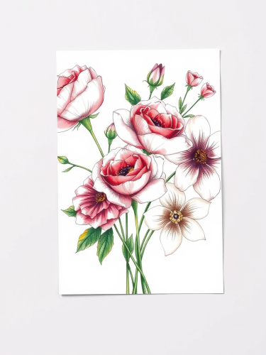 A Realistic Fresh Flower Greeting Card for Woman
