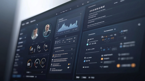 A Realistic Modern CRM Software Interface in Blue
