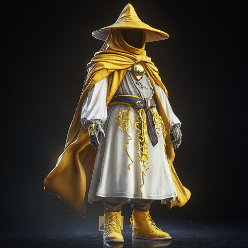 A Realistic Wizard Game Character Against Dark Background
