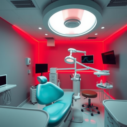 A Red-Lit Dental Clinic