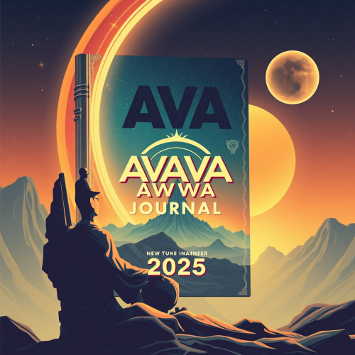 A Retro-futuristic AVANI AWWA Journal 2025 Cover
