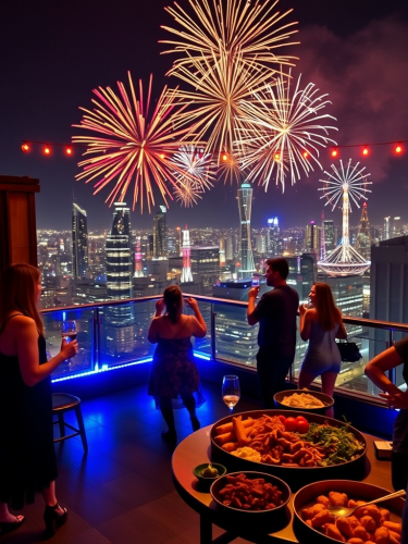 A Rooftop New Year's Party with Global Cuisine