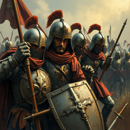 A Sad Battle With Defeated Medieval Soldiers.