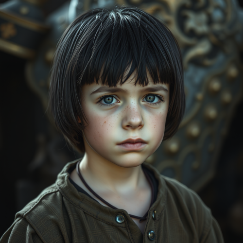 A Sad Young Boy in Medieval Times