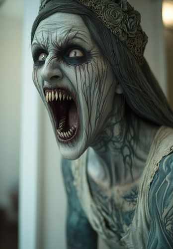 A Scary La Llorona Covered in Tattoos