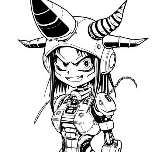 A Scary Yet Cute Manga Cyber Demon Girl