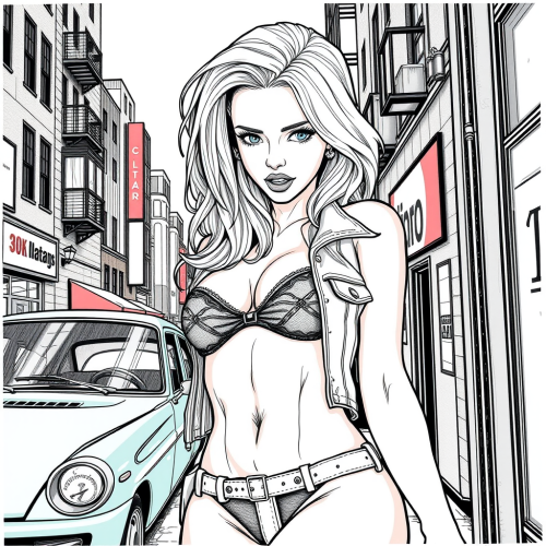 A Sexy Adult Urban Girl Coloring Page