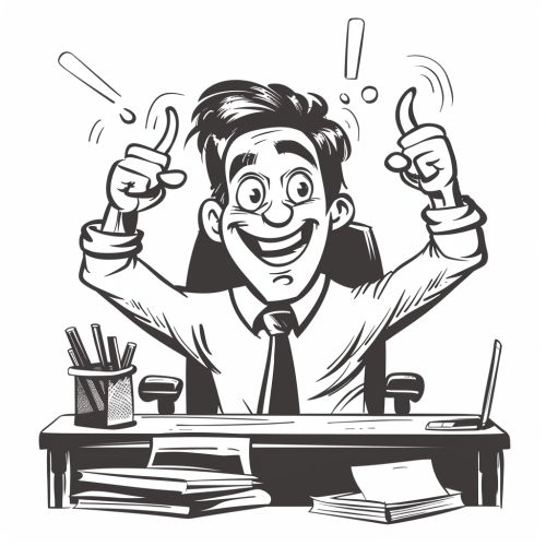 A Shiny Happy Person in Cartoonist Office