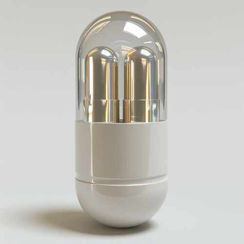 A Shiny White Pill on a Clean Background