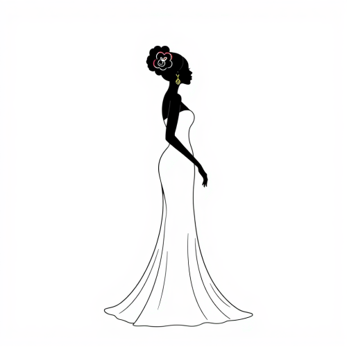 A Silhouette of Woman in Cotillion Dress