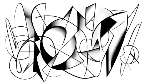 A Simple Black and White Geometric Drawing