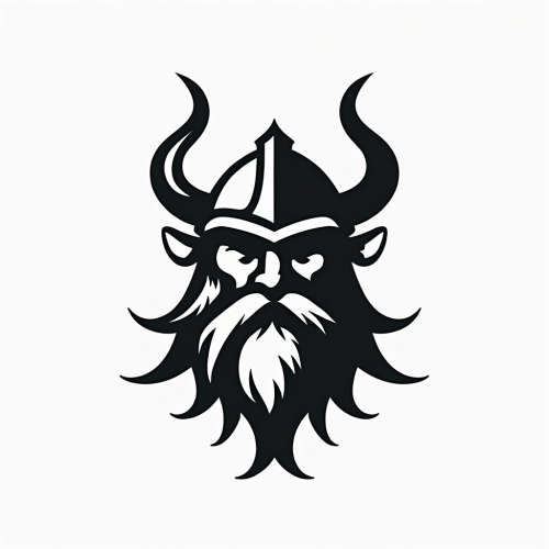 A Simple Black and White Viking Logo