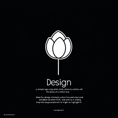 A Simple Logo of Cotton Bud in White Lines