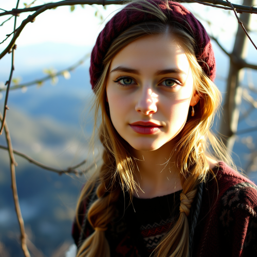 A Slavic Girl's Portrait in Nature