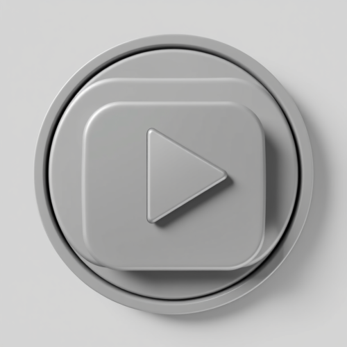 A Sleek Modern Grey Play Button