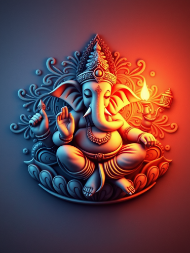 A Sleeping Lord Ganesha Mandala Art