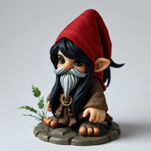 A Small Black-Haired Gnome Playing D and D