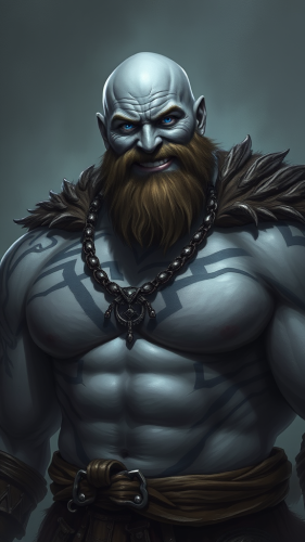 A Smiling, Bald Viking-Inspired Fantasy Character