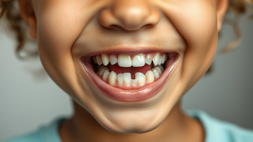A Smiling Child with Missing Lower Baby Teeth A Smiling Child with Missing Lower Baby Teeth