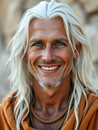 A Smiling Pleiadian Man with Luminous Skin