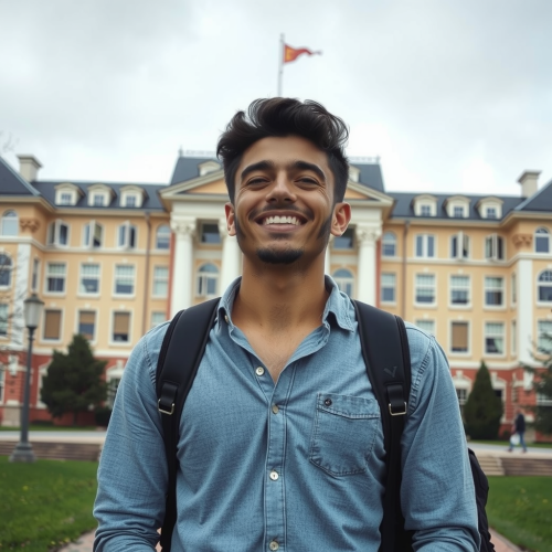 A Smiling Student Facing University Worries