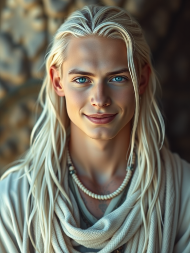 A Smiling Young Man with Tribal Aura