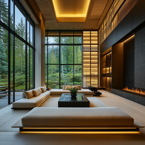 A Spacious and Elegant Living Room in Japanese Style