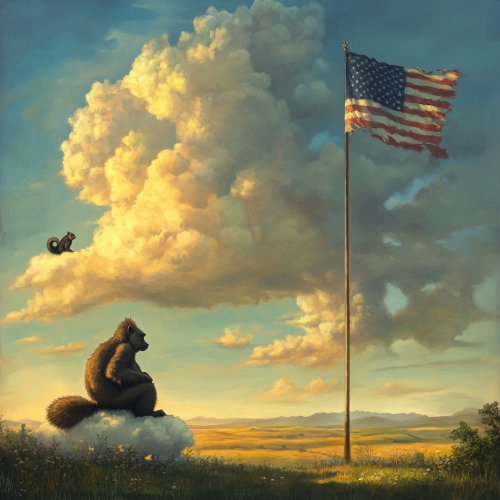 A Squirrel and Gorilla Ghosts Watch Over Meadow