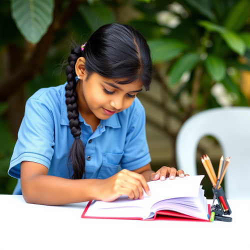 A Sri Lankan Girl Closing Her Digital Diary