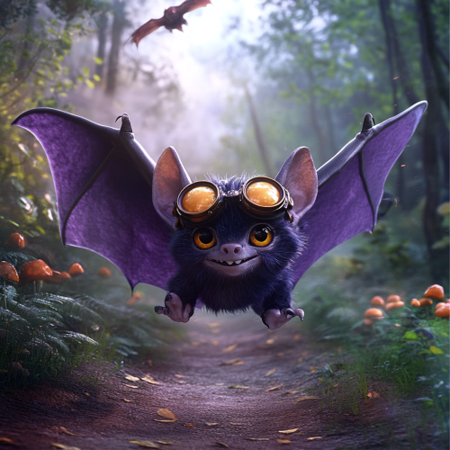 A Steampunk Bat's Flight in Enchanted Forest A Steampunk Bat's Flight in Enchanted Forest