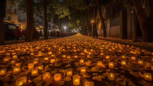 A Street Glowing with Thousands of Candles