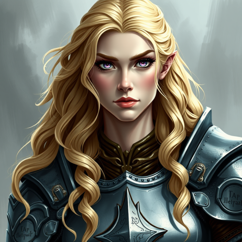 A Strong Medieval Woman in Shiny Armor