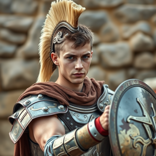 A Student Battling English Grammar in Gladiator Armor