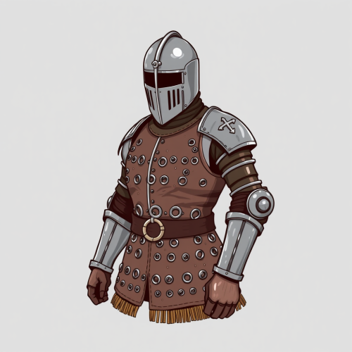 A Sturdy Leather Armor with Reinforcing Metal Rings