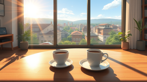 A Sunny Modern House Overlooking the Town