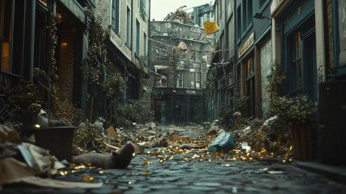 A Surreal Post-War London with Golden Streets