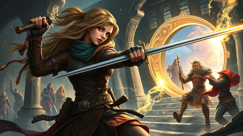 A Swashbuckler's Magical Battle and Teleportation