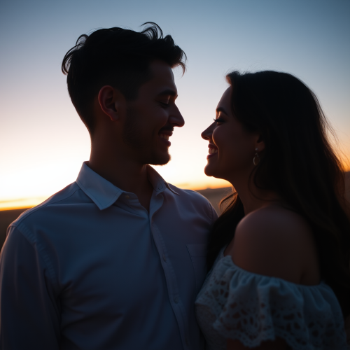 A Sweet Couple Enjoying the Sunset