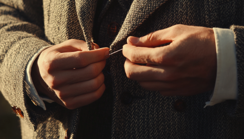 A Tailor Adjusting Jacket Sleeves in Close-up