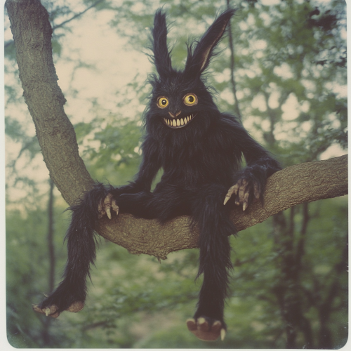 A Tall Rabbit Smiling in the Forest